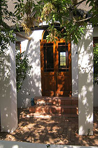 View of Karoo Cottage guesthouse door into garden